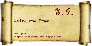 Weinwurm Irma névjegykártya