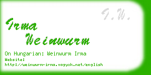 irma weinwurm business card